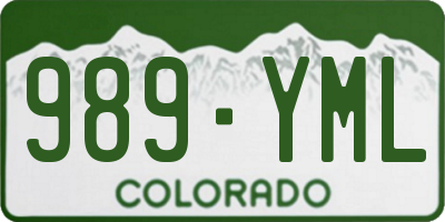 CO license plate 989YML