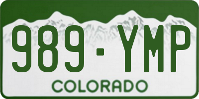 CO license plate 989YMP