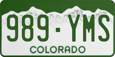 CO license plate 989YMS