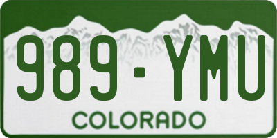 CO license plate 989YMU