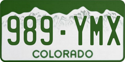 CO license plate 989YMX