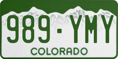 CO license plate 989YMY