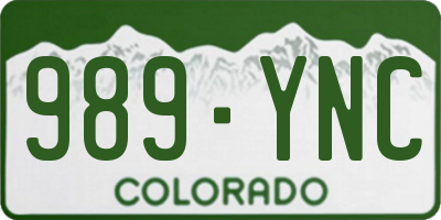 CO license plate 989YNC
