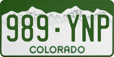 CO license plate 989YNP