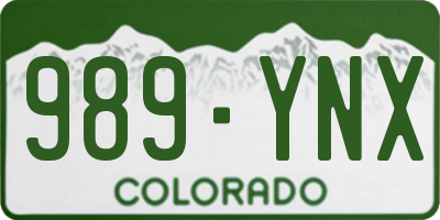 CO license plate 989YNX