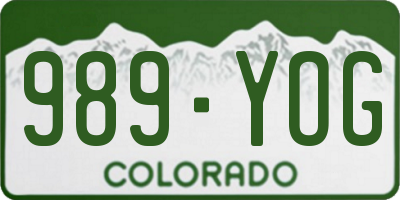 CO license plate 989YOG