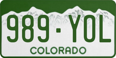 CO license plate 989YOL