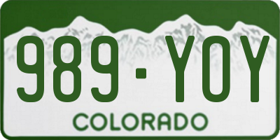 CO license plate 989YOY