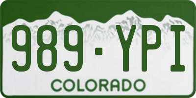 CO license plate 989YPI