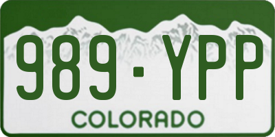 CO license plate 989YPP