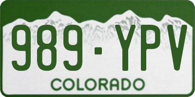 CO license plate 989YPV