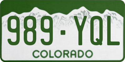 CO license plate 989YQL