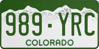 CO license plate 989YRC
