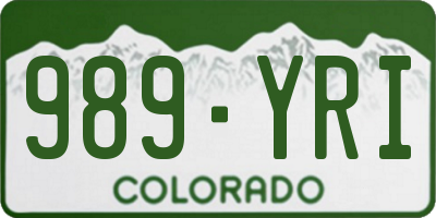 CO license plate 989YRI