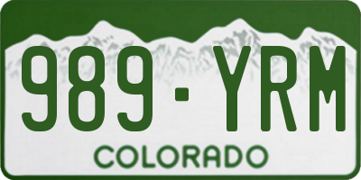CO license plate 989YRM