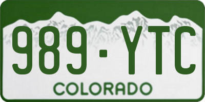 CO license plate 989YTC