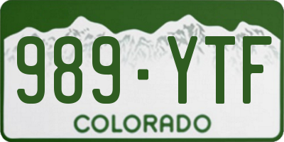 CO license plate 989YTF
