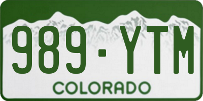 CO license plate 989YTM
