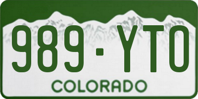 CO license plate 989YTO
