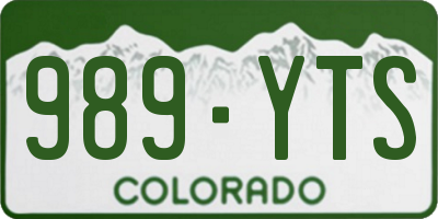 CO license plate 989YTS