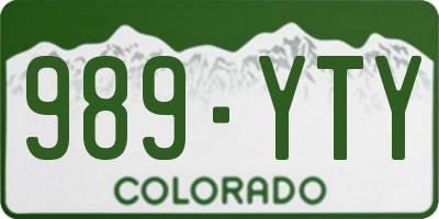 CO license plate 989YTY