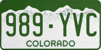 CO license plate 989YVC