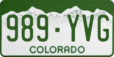 CO license plate 989YVG