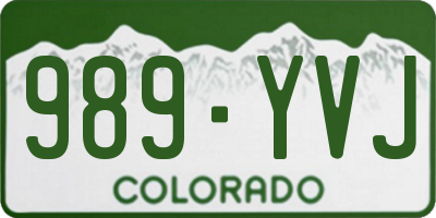 CO license plate 989YVJ
