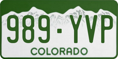 CO license plate 989YVP