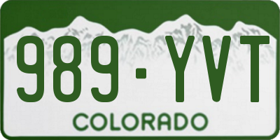 CO license plate 989YVT