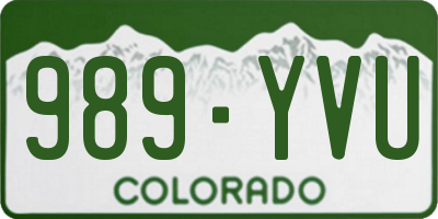 CO license plate 989YVU