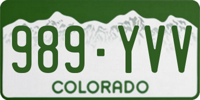 CO license plate 989YVV