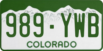 CO license plate 989YWB