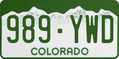 CO license plate 989YWD