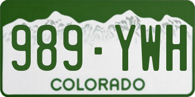 CO license plate 989YWH