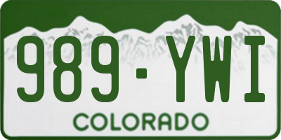 CO license plate 989YWI