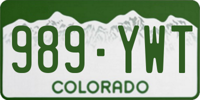 CO license plate 989YWT
