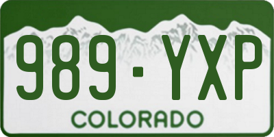 CO license plate 989YXP