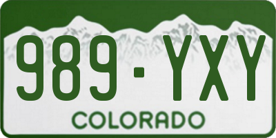 CO license plate 989YXY