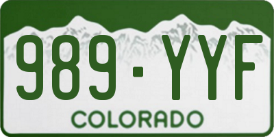 CO license plate 989YYF