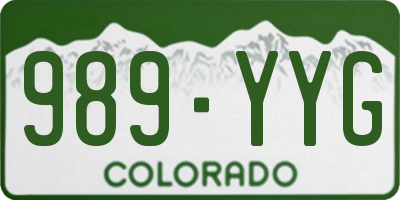 CO license plate 989YYG