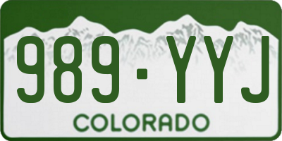 CO license plate 989YYJ
