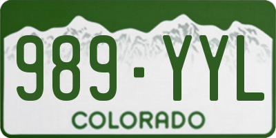 CO license plate 989YYL