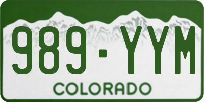 CO license plate 989YYM