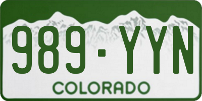 CO license plate 989YYN