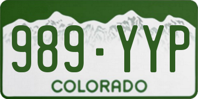 CO license plate 989YYP