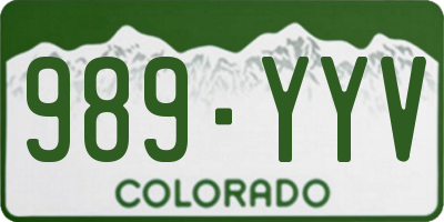 CO license plate 989YYV
