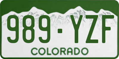 CO license plate 989YZF