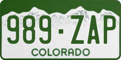 CO license plate 989ZAP