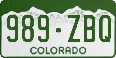 CO license plate 989ZBQ